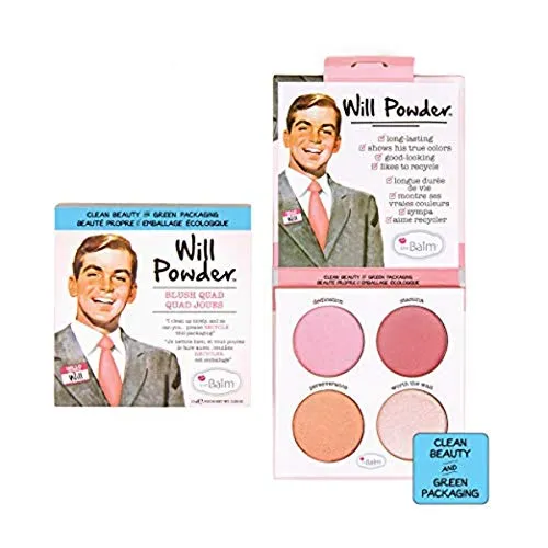 TheBalm Will Powder Blush Palette 10g – Vielfältige Farbtöne für strahlende Wangen - Entdecken Sie die TheBalm Will Powder Blush Palette mit vier hochpigmentierten Rougetönen, die jedem Teint schmeicheln. Ideal für individuelle Looks und in einer umweltfreundlichen Verpackung.
