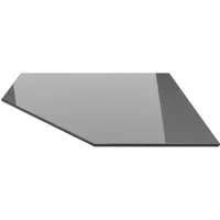 ECOfoxx Funkenschutzplatte Fünfeck 110x110cm Schwarz aus Glas - Schützen Sie Ihren Fußboden mit dieser eleganten, feuerfesten Glasbodenplatte. Hergestellt aus 6 mm-ESG, bietet sie hohe Beständigkeit und eine ansprechende Optik. Ideal für Kaminöfen und Kamineinsätze.