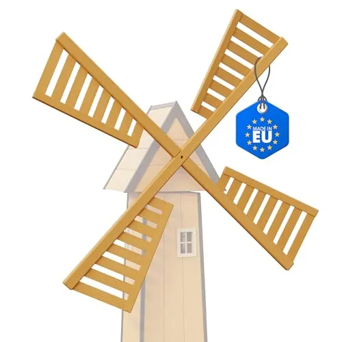 Flügel aus Holz für Windmühle, imprägniert, 1,20 m Spannweite - Gartendeko: Hochwertige Holzflügel für Zierwindmühlen, komplett imprägniert für Langlebigkeit und Witterungsbeständigkeit.