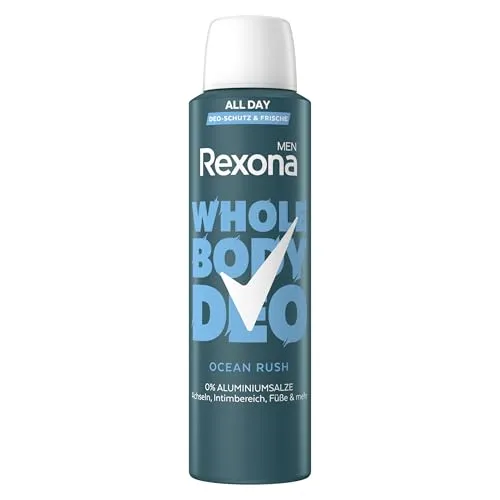 Rexona OCEAN RUSH MEN Ganzkörper-Deo 150 ml - Frisches Ganzkörper-Deodorant für Männer mit langanhaltendem Schutz und einem belebenden Duft. Ideal für den täglichen Einsatz, um sich rundum wohlzufühlen.