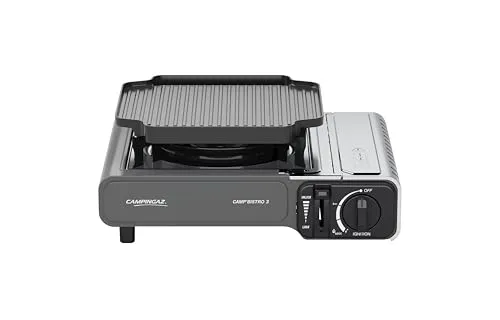 Campingaz CampBistro 3 mit Grillplatte - Grill für Camping und Outdoor, mit praktischer Grillplatte für vielseitige Kochmöglichkeiten und einfache Handhabung.