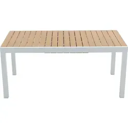 Ausziehbarer Gartentisch MACILA von MYLIA – Aluminium und Polywood, 170/230 cm – Weiß - Gestalten Sie Ihre Terrasse mit dem ausziehbaren Gartentisch MACILA von MYLIA. Ideal für 4-8 Personen, sorgt er für gesellige Momente im Freien und überzeugt durch pflegeleichte Materialien und modernes Design.
