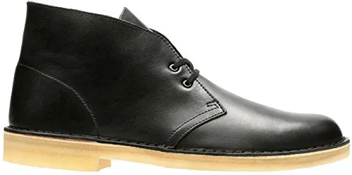 Clarks Herren Desert Boot Bushacre 3 Chukka-Stiefel aus schwarzem Leder - Elegante Chukka-Stiefel aus hochwertigem Leder, mit robustem Gummiverschluss und leichtem Design für hohen Tragekomfort im Alltag.