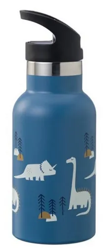 FRESK Nordic Thermoflasche Dino 350 ml - Portemonnaies und Thermosflaschen für Kinder, praktische 350 ml Flasche mit verspieltem Dino-Motiv, ideal für unterwegs und BPA-frei.