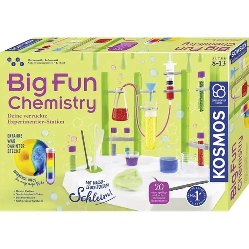 KOSMOS 642532 Big Fun Chemistry - Experimentierkasten für Kinder ab 8 Jahren, entdecke spannende Chemie mit glibbrigem Schleim und blubbernden Flüssigkeiten