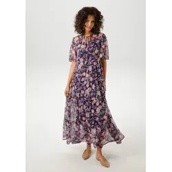 Sommerkleid ANISTON CASUAL - Feminin und Lässig - Kleider mit fantasievollem Blumen- und Paisley-Druck. V-Ausschnitt, kurze Ärmel und Volant am Saum. Aus zartem Chiffon mit Jersey Unterkleid. Ideal für warme Tage und den perfekten Casual-Look.
