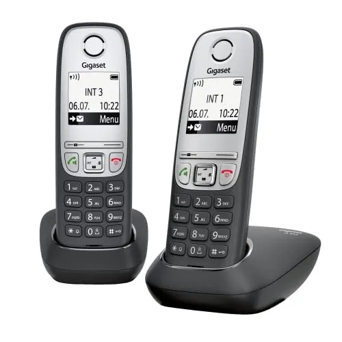 Gigaset A415 DUO - 2 Schnurlose DECT-Telefone - Festnetztelefone mit kontrastreichem 1,8" Display, einfacher Bedienung und Freisprechfunktion für besten Komfort beim Telefonieren.