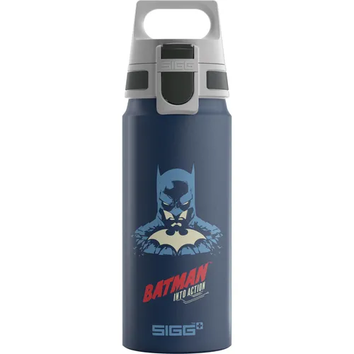 SIGG Aluminium Trinkflasche WMB ONE Batman into Action Blue 0.6 L - Trinkflasche & Isolierbecher, stylisches Batman-Design für Fans und ideal für unterwegs.
