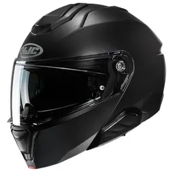 HJC I91 Modularer Motorradhelm, Semi mat Schwarz M - Modularer Motorradhelm mit leichter Polycarbonatschale und dynamischem Solarbildschirm. Ideal für sicheres Fahren dank ECE 22-06 Zulassung und kompatibel mit Bluetooth-Kommunikationssystemen.