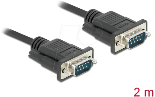 Delock Anschlusskabel RS-232 DB9, m-m 1 m – Robustes Industriekabel - Schnittstellenkabel für zuverlässige Datenübertragung, ideal für industrielle Anwendungen und langlebige Nutzung.