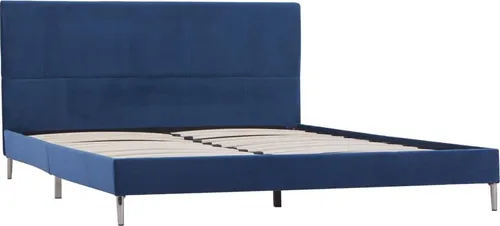 vidaXL Bettgestell Blau Stoff 160 x 200 cm – Elegantes Design - Klassisches Bettgestell aus robustem Holz und Eisen, ideal für Matratzen 160 x 200 cm. Das stilvolle Design und der einladende Stoff sorgen für einen charmanten Mittelpunkt in Ihrem Schlafzimmer.