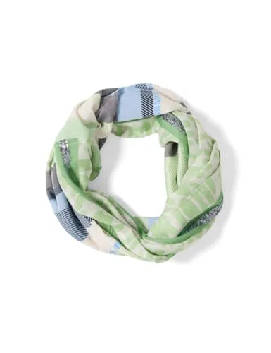 Loop CECIL Damen Loop-Schal, Gr. Onesize, Bamboo Grün - Modischer Loop-Schal von CECIL für Damen in Bamboo Grün mit grafischem Muster. Aus 100% Modal gefertigt, bietet er hohen Tragekomfort und vielseitige Stylingmöglichkeiten.