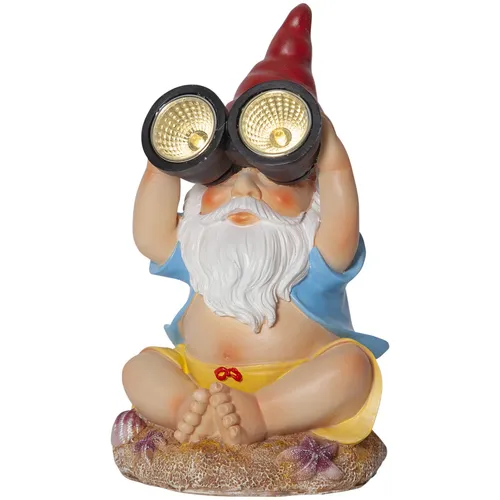Star Trading Solar-Figur Gnomy - Bunter Gartenzwerg mit Fernglas - LED-Solar-Gartenzwerg 'Gnomy' mit Dämmerungssensor, zaubert warmweißes Licht im Außenbereich und sorgt für gemütliche Atmosphäre.