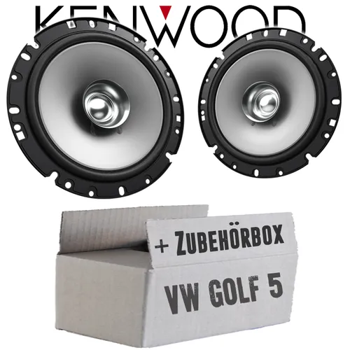Kenwood Lautsprecher für VW Golf 5 - 16cm Koax Auto Boxen - Lautsprecher für VW Golf 5, 16,5 cm Koax-System für kraftvollen Sound und einfache Installation im Frontbereich.