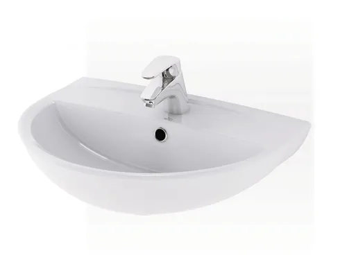 Cersanit Waschtisch Mito 60 cm, weiß - Gäste- & Handwaschbecken, kompakte Größe und elegantes Design für kleine Bäder oder Gäste-WCs