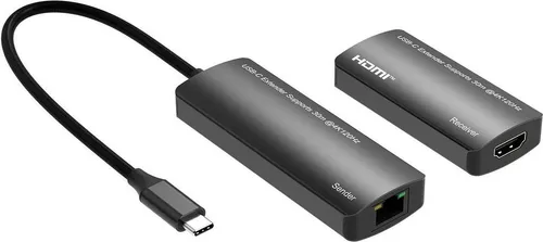 MicroConnect USB-C zu HDMI Extender 30m - Ermöglicht eine hochwertige Videoübertragung über Ethernet bis zu 30m. Ideal für moderne Geräte mit USB-C-Anschluss. Perfekt für Präsentationen und Heimkino.