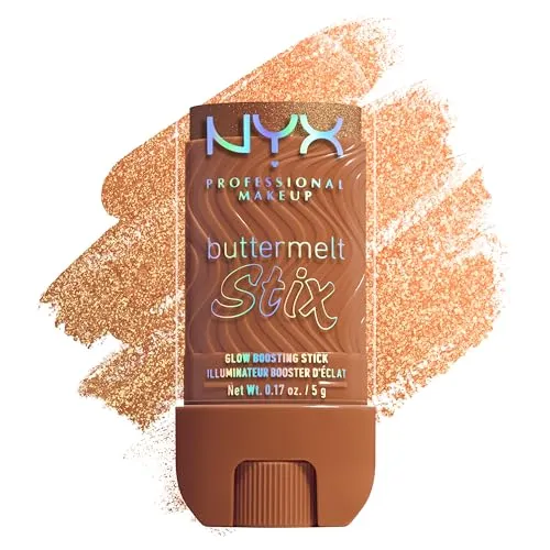 NYX Professional Makeup Buttermelt Stix, Glow Boosting Highlighter Stick mit Sheabutter & butterweicher Textur für natürlichen Glazed-Glow, wischfest & bis 8h Halt, Farbe: Melt You Later