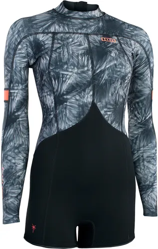 ION AMAZE 2.0 LS BACK ZIP Shorty 2024 black flowers - S
