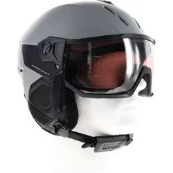 Uvex Instinct Skihelm grey matt silver mirror 56-58 cm - Herren & Unisex Skihelm mit variomatic Scheibentechnologie für optimale Sicht und FidLock Magnetverschluss für einfachen Komfort und Sicherheit.