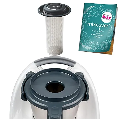 mixcover Edelstahl Teesieb Teefilter mit Ebook Rezeptheft kompatibel mit Vorwerk Thermomix TM6 TM5 TM Friend in Verbindung mit Messerersatz - Thermomix Zubehör