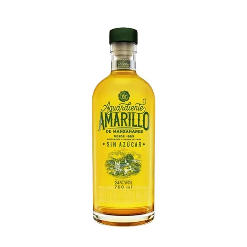 Aguardiente Amarillo De Manzanares 24° - Zuckerfreier kolumbianischer Schnaps aus der Region Caldas, ideal für besondere Anlässe und purer Genuss.
