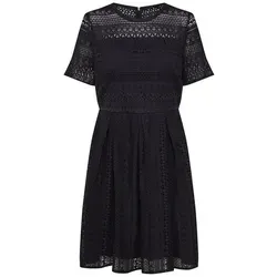 Vero Moda Spitzenkleid HONEY - Elegantes schwarzes Kleid - Spitzenkleid in Schwarz mit Viertelarm und Reißverschluss, ideal für Casual-Looks und besondere Anlässe. Pflegeleicht und knielang für einen stilvollen Auftritt.