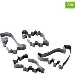 Zenker Dinosaurier-Ausstecher-Set, 4-teilig 684518 - Kreiere mit dem 4-teiligen Ausstecher-Set von Zenker kreative Dino-Plätzchen für jeden Anlass. Aus hochwertigem Edelstahl und spülmaschinengeeignet – Spaß für kleine und große Dino-Fans!