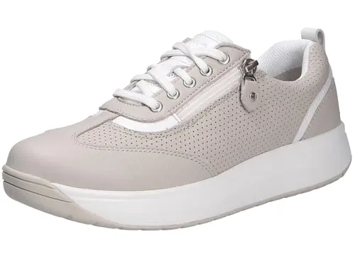 Joya Laura Light Beige Sneaker aus Premium Leder - Bequeme Sneakers mit Senso-Sohle für optimalen Gehkomfort. Hochwertiges Glattleder und atmungsaktive Einlegesohle sorgen für ein angenehmes Tragegefühl. Ideal für den Alltag und breite Füße.