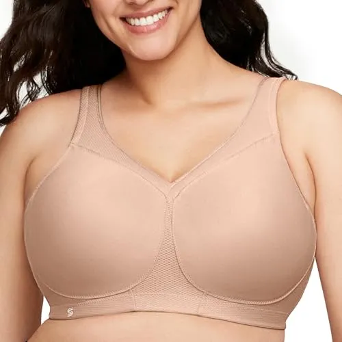 Glamorise Damen 1006 Sports Bra, Haut, 80B - Funktionsunterwäsche mit Moisture Wicking-Technologie, sorgt für optimalen Komfort und Trockenheit beim Sport.