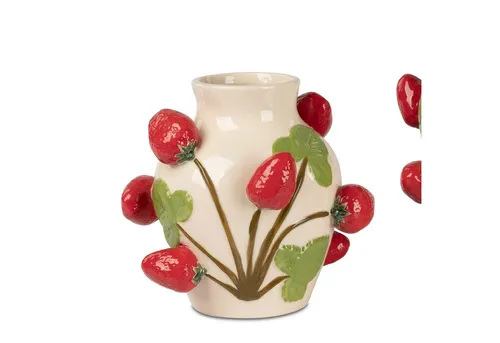 formano Dekovase Erdbeeren - Dekovase mit Erdbeeren-Motiv, 20 cm Durchmesser und 22 cm Höhe, bringt frischen Flair in Ihr Zuhause.