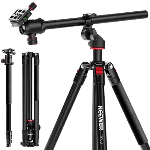 NEEWER 90 Zoll hohes horizontales Kamerastativ Einbeinstativ mit Kugelkopf, Metall DSLR Video Reisestativ, Arca Typ Schnellwechselplatte und umgekehrten Beinen, maximale Belastung 10kg / 22lbs, TP63