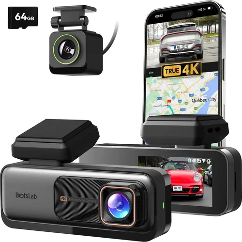 Botslab G980H Auto Videorecorder 4K vorne + 1080p hinten - Camcorder mit GPS und dualer WLAN-Funktion für hochauflösende Aufnahmen und sichere Fahrten.