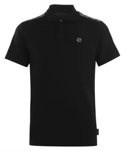 Philipp Plein New Season Iconic Cult Tape Polo-Shirt M - Herren Poloshirt aus atmungsaktivem Fleece, ideal für Sport und Freizeit. Mit luxuriösem Tape-Logo für einen eleganten Look.