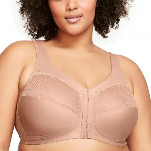 Glamorise Damen Natürlich Formender BH Ohne Bügel #1210 - Cappuccino, 120G - Funktionsunterwäsche mit Magiclift-Technologie für perfekten Halt ohne Draht. Abgerundete Körbchen und breite Träger sorgen für eine bequeme Passform.