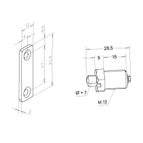 Assa Abloy effeff Aufdruckbolzen 1022 1022---------00 Türöffner