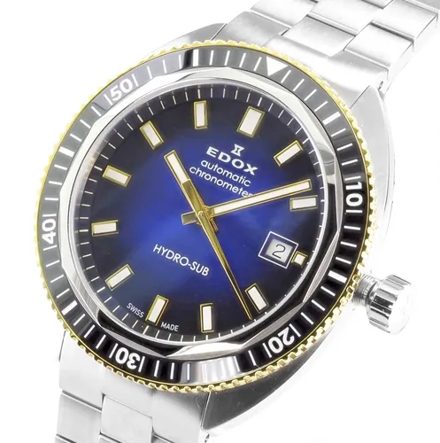 Edox Herren Automatik Uhr Hydrosub 80128 357JNM BUDD – Swiss Made - Elegante Armbanduhr für Herren mit 42 mm Gehäuse, Saphirglas und wasserdicht bis 30 ATM. Limitiert auf 500 Stück, ideal für stilbewusste Träger.