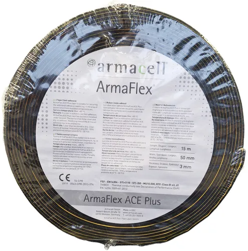 Isolierband Armaflex EL-Tape-BK - 15m für optimale Isolierung - Klebeprodukte, ideal für die Isolierung von Rohrleitungen und Leitungen, bietet hervorragende Wärme- und Schalldämmung.