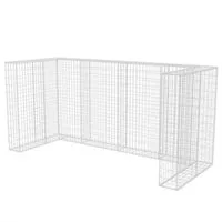 vidaXL Gabionen-Mülltonnenverkleidung für 3 Tonnen - Stabile Gabionenverkleidung aus verzinktem Stahl für 3 Mülltonnen, dekorativ und witterungsbeständig – ideal für eine ansprechende Garten- oder Hofgestaltung.