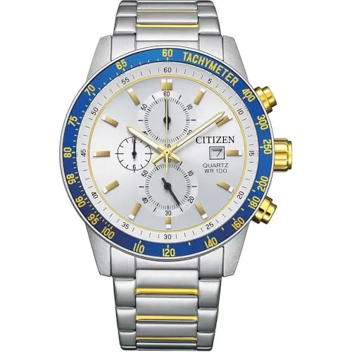 Citizen AN3686-53A Herrenuhr - Sportlicher Quarz Chronograph mit 10ATM - Chronographen - Diese elegante Herrenuhr kombiniert Funktionalität mit Stil: Wasserdicht bis 10ATM, mit Stoppuhr und Tachymeter für präzise Zeitmessung.