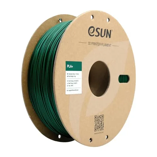 eSUN PLA+ Filament 1.75mm, 3D Drucker Filament PLA Plus, Maßgenauigkeit +/- 0.03mm, 1kg Spule (2.2 LBS) 3D Druck Filament für 3D Drucker, Grün
