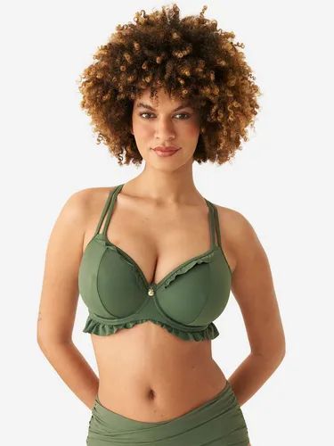 SugarShape Bügel-Bikini-Top VALENCIA Demi-Bikini unwattiert - Bikini-Oberteil mit unwattierten Cups, die sich perfekt anpassen. Schnelltrocknend, platzsparend im Koffer und mit dekorativen Rüschen für eine schmeichelhafte Silhouette.