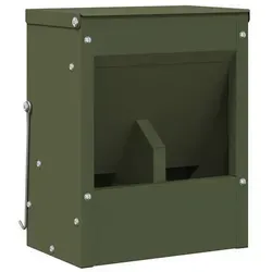 vidaXL Kaninchenfütterer Olive Grün 20 x 12,5 x 25 cm - Moderner Kaninchenfütterer aus langlebigem Stahl für drinnen und draußen. Praktisches Design mit effektiver Drainage sorgt für eine einfache Handhabung und hält das Futter trocken. Ideal für alle Kaninchenliebhaber.