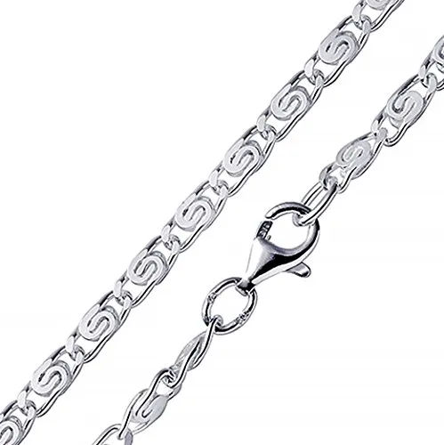 MATERIA S-Panzerkette Silber 925 - Edle Herren Halskette mit attraktivem Glanz - Ketten für Herren: 5mm breite, diamantierte Silberkette aus 925 Sterling Silber, rhodiniert für optimalen Schutz vor Verfärbungen. Ideal als trendiger Halsschmuck oder hochwertiges Geschenk.