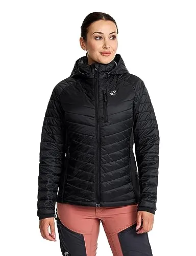 RevolutionRace Radical Insulate Jacket für Damen – Leichte Outdoor-Jacke - Die Radical Insulate Jacket kombiniert Leichtigkeit mit hervorragender Isolierung. Ideal für Outdoor-Aktivitäten, mit abnehmbarer Kapuze und wasserabweisender DWR-Beschichtung für besten Komfort bei jedem Wetter.