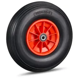Vollgummi Schubkarrenrad - 100 kg Tragfähigkeit - Robuster Vollgummireifen für Schubkarren mit einer max. Tragfähigkeit von 136 kg. Ideal für den Einsatz im Garten oder Bau, wartungsfrei und langlebig.