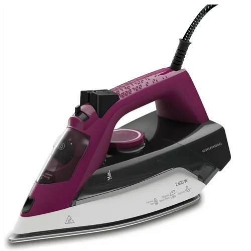 Grundig SI 6850 Dampfbügeleisen - 2600 W, Keramiksohle in Violett Grau Weiß, mit Anti-Kalk-Technologie und Tropfschutz für perfekte Ergebnisse