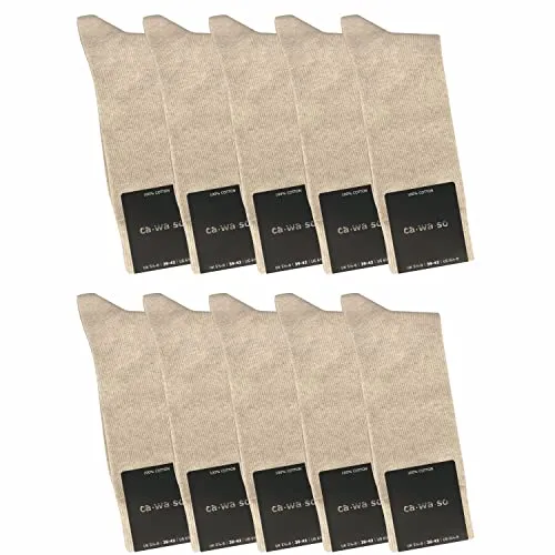 ca·wa·so Herren Socken 10er-Set aus 100% Baumwolle - Herrensocken ohne Naht, besonders hautfreundlich und weich, mit verstärkter Ferse und Spitze für optimale Haltbarkeit.
