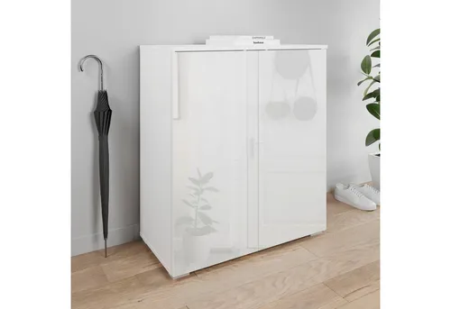 INOSIGN Schuhkommode Paris, 70cm, weiß - Schuhschrank mit 2 Türen und 3 verstellbaren Einlegeböden, bietet Platz für bis zu 12 Paar Schuhe und überzeugt durch seine moderne Optik und praktische Push-to-open-Funktion.