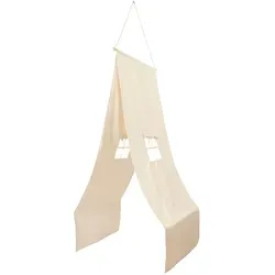 Settle Betthimmel von ferm LIVING - Zubehör für Kinderzimmer, aus 100% Bio-Baumwolle, mit 2 Fenstern und aufrollbaren Vorhängen für eine gemütliche Schlafoase ab 3 Jahren.