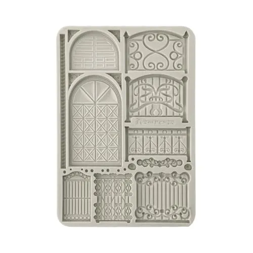 Stamperia - Silicon Mould A5 for Scrapbooking, Bullet Journals and More, Non-Stick, Suitable for Air-Dry Clay, Resin and More, Perfect for Crafts and Gifting (Favourites Refresh, Fence and Door)